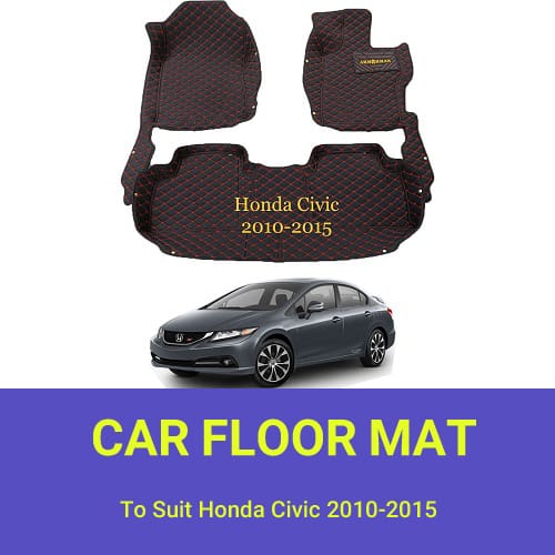 3D Moulded PU leather Waterproof Car Floor Mats For Honda Civic 20102015